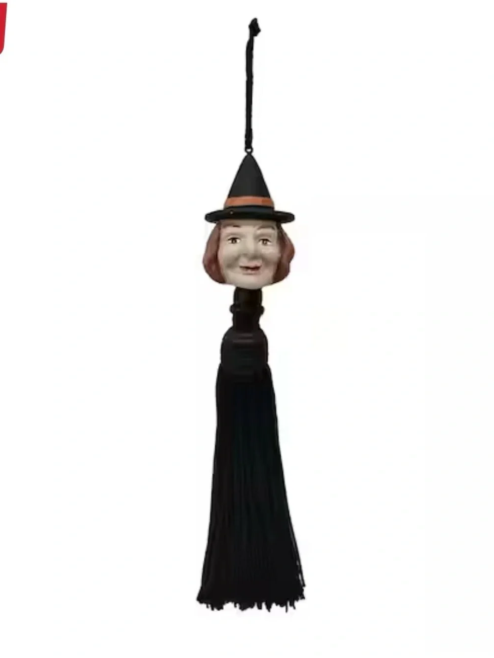 9.5” Black Witch Tassel Ornaments Halloween Vintage Spirits by Ashland set of 2